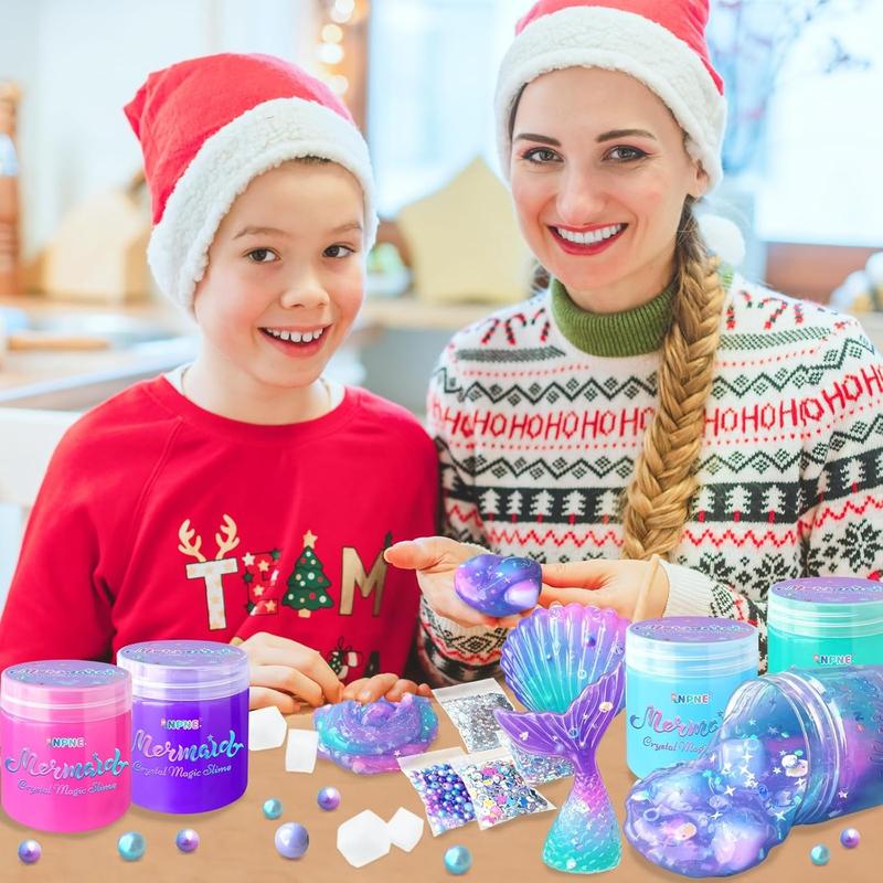 Christmas gift Slime Kit for Girls DIY Slime Making Kit with Glitter Add Ins Foam Jelly Cubes Slime Christmas Birthday