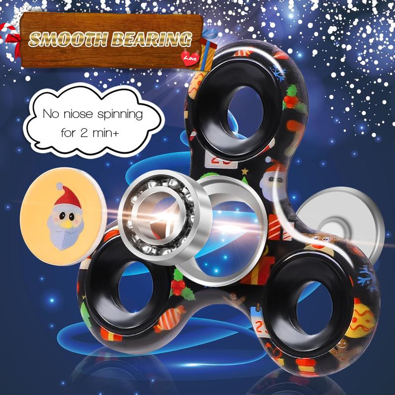 Christmas Themed Fidget Spinner, 10pcs set Colorful Finger Spinner, Stress Relief Toy for Adults, Fun Gift