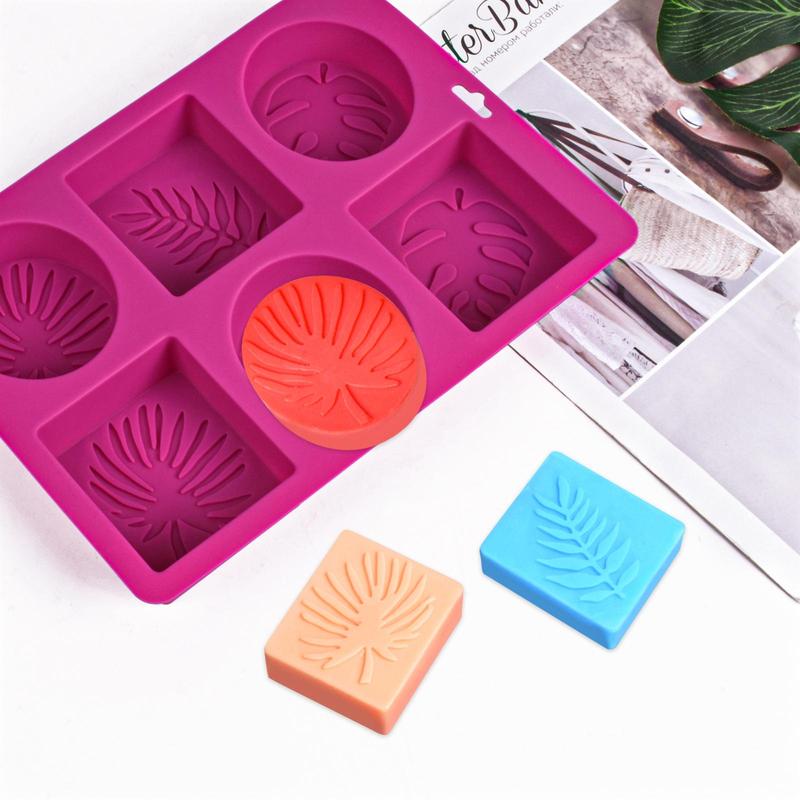 6 Cavities Handmade Soap Making Mold, 2 Counts set Leaf and Bee Shaped Soap Mold, DIY Handmade Silicone Mold for Soap Making