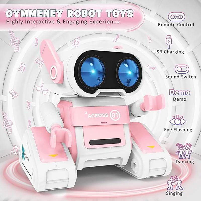 Remote Control Robot Toy, Rechargeable Robot Toy with LED Light, Dancing Robot Toy with Music, Electric Toy for Boys & Girls