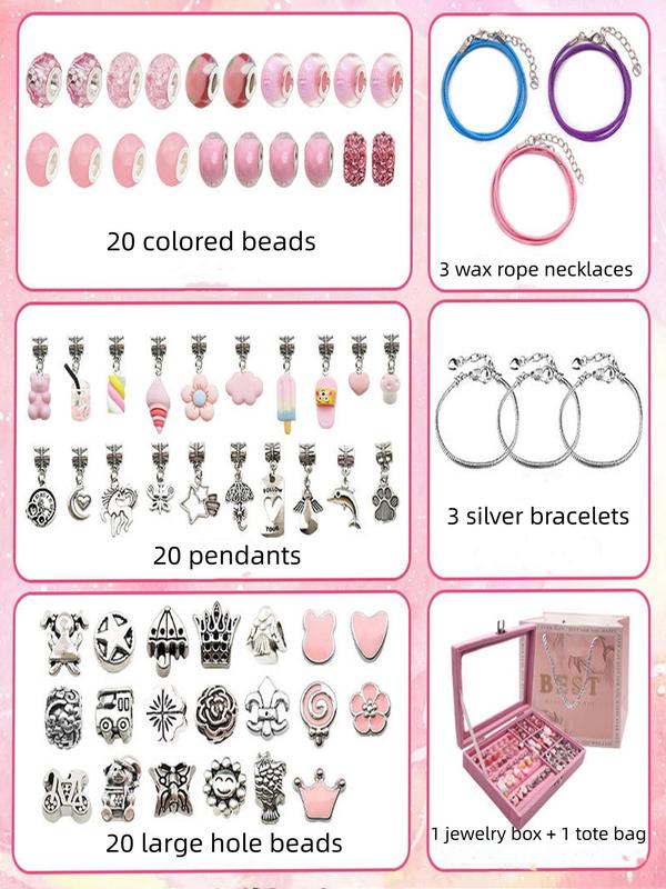 Cartoon Flower & Food & Animal Design Beads Making Kit, Cute DIY Jewelry Making Kit, DIY Jewelry Making Supplies for Bracelet Necklace Earrings