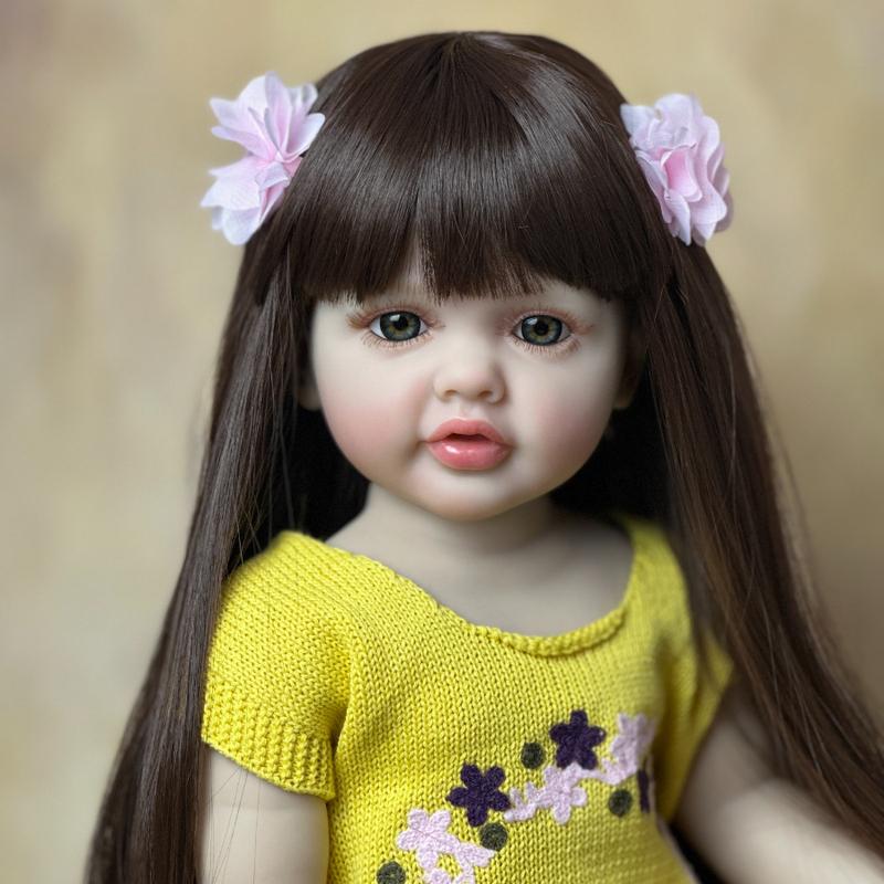 55cm 22in Lifelike Reborn Doll, Full Silicone Vinyl Body Princess Doll, Birthday Gift Halloween, Christmas Gift