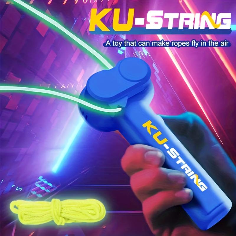 Glow-in-the-Dark Rechargeable String Shooter - Handheld Electric Rope Launcher, Perfect for Parties & Novelty Gifts, Mixed Colors