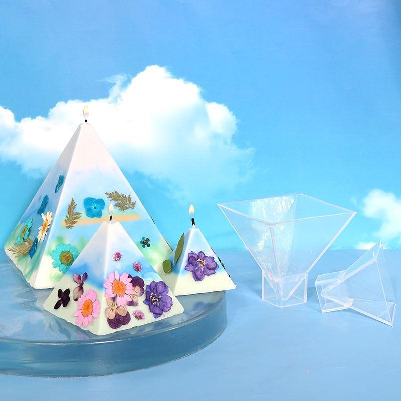 Pyramid Shaped Silicone Mold, 1 Count Clear Pyramid Aromatherapy Candle Mold, DIY Candle Making Mold, Soap Making Mold, DIY Craft Supplies