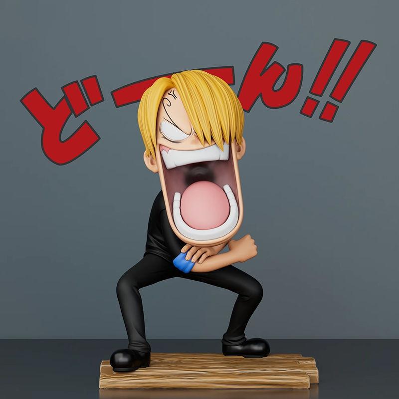 Luffy Sanji Zoro PVC Figure for Home Decoration One Piece Hungry Zoro Road Captain Anime Model Car GK Desktop Figure One Piece VAGA Hungry Trio