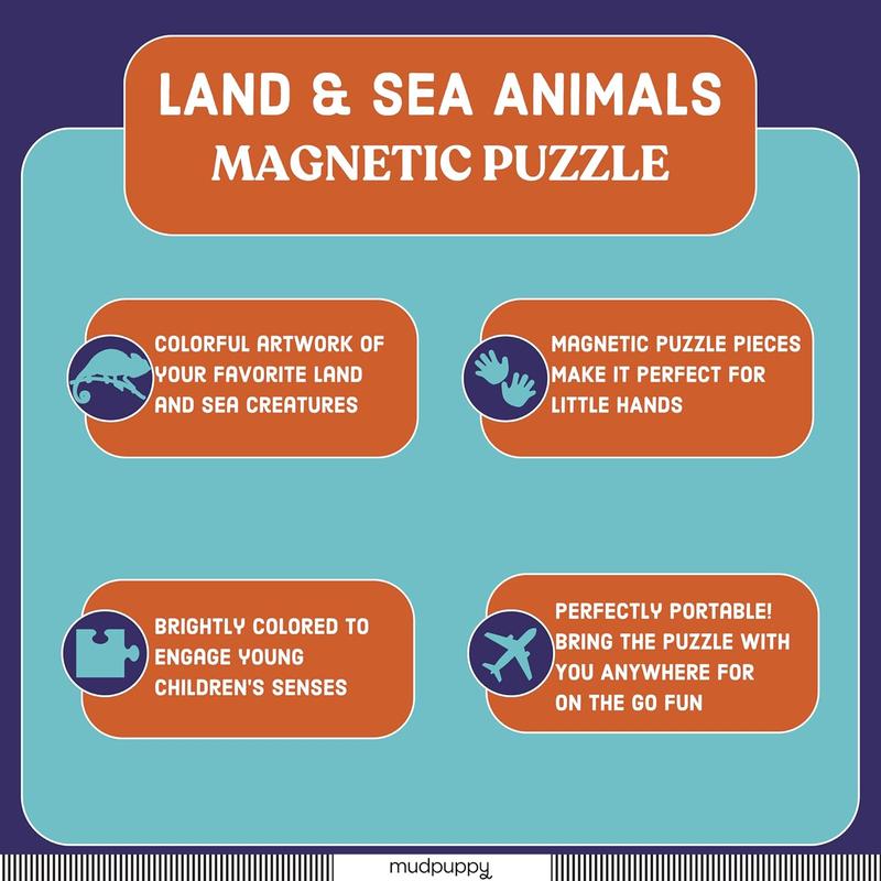 Mudpuppy Depth of The Seas - Tri Fold Magnetic Puzzles Featuring Two 20 Piece Ocean Themed Artwork