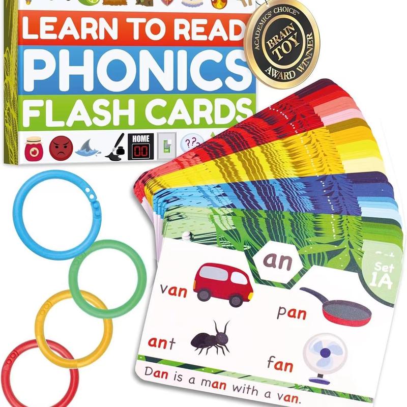 Bambino Tree Phonics Flash Cards - Learn to Read in 20 Phonic Stages - Digraphs CVC Blends Long Vowel Sounds - Educational Study Activity for Kids Ages 4-8 Kindergarten First Second Grade Homeschool