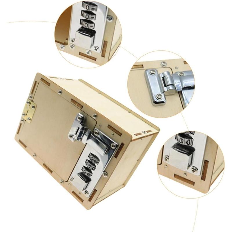 1 Set Box Mechanical Lockbox Wood Case Toy Lockbox Making Tool Lockbox DIY Making Material Wooden Password Case Toy ,Suitable Christmas Gifts