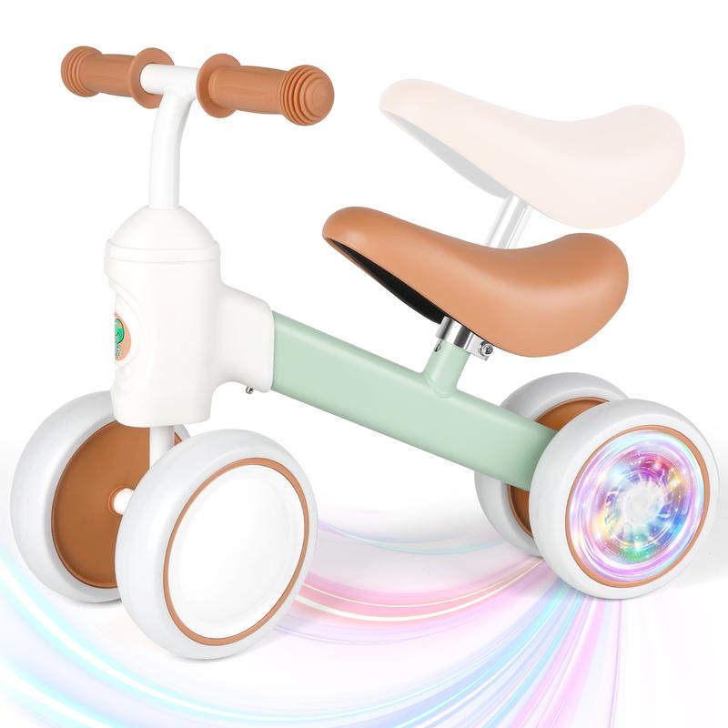 Colorful Lighting Baby Balance Bike Toys, Toddler Balance Bike, No Pedal 4 Silence Wheels & Soft Seat First Bike, Birthday Gifts