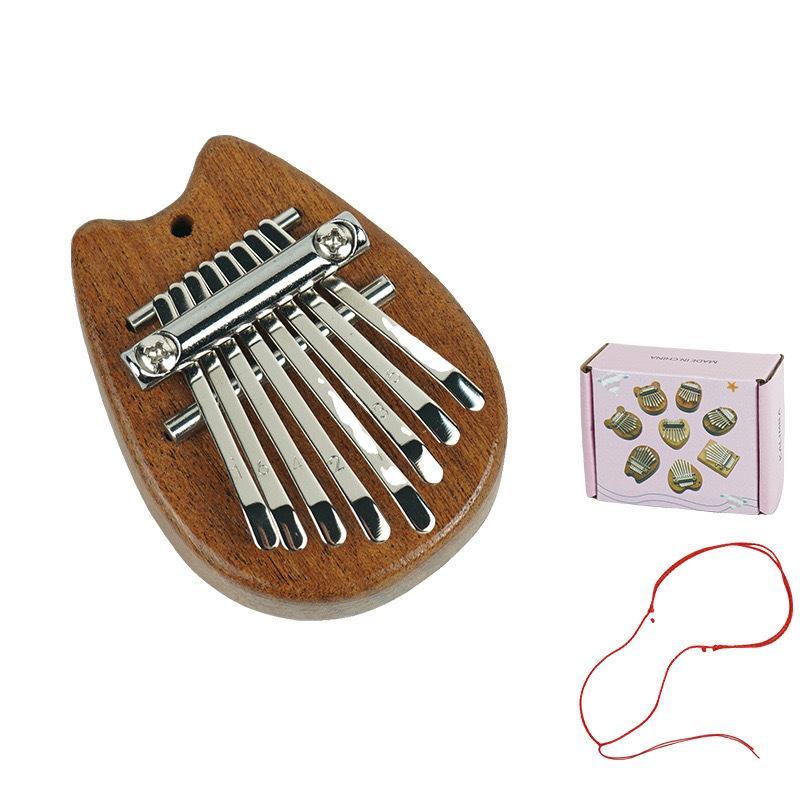 8-key Wooden Mini Thumb Piano, 1 Count Portable Finger Playing Instrument, Pendant Gift for Music Enthusiasts, Musical Instrument & Accessories