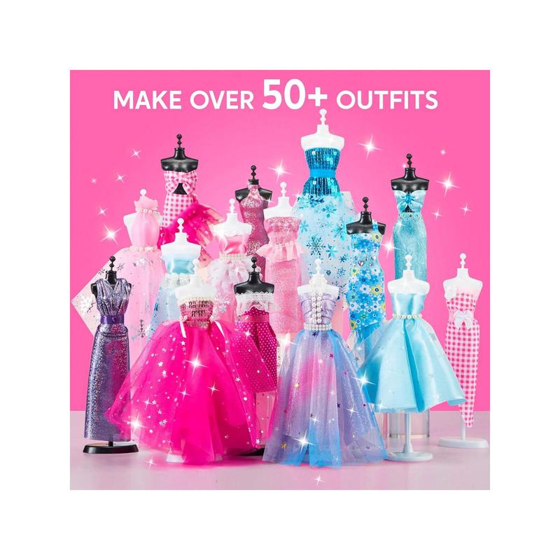 Kits 400+PCS Fashion Design Crafts For Kids Art And Crafts Toy DIY Sewing Crafts With 3 Mannequins For Girls Aged 8-12, Birthday Christmas Gifts