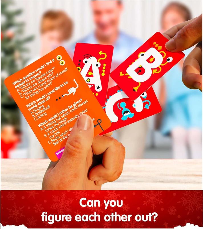 SUSSED The Wacky ‘What Would You Do?’ Social Card Game - Kids Stocking Stuffer & Family Travel Game - Fun & Easy to Play - All Ages 7 and Up - Oddball Orange Deck