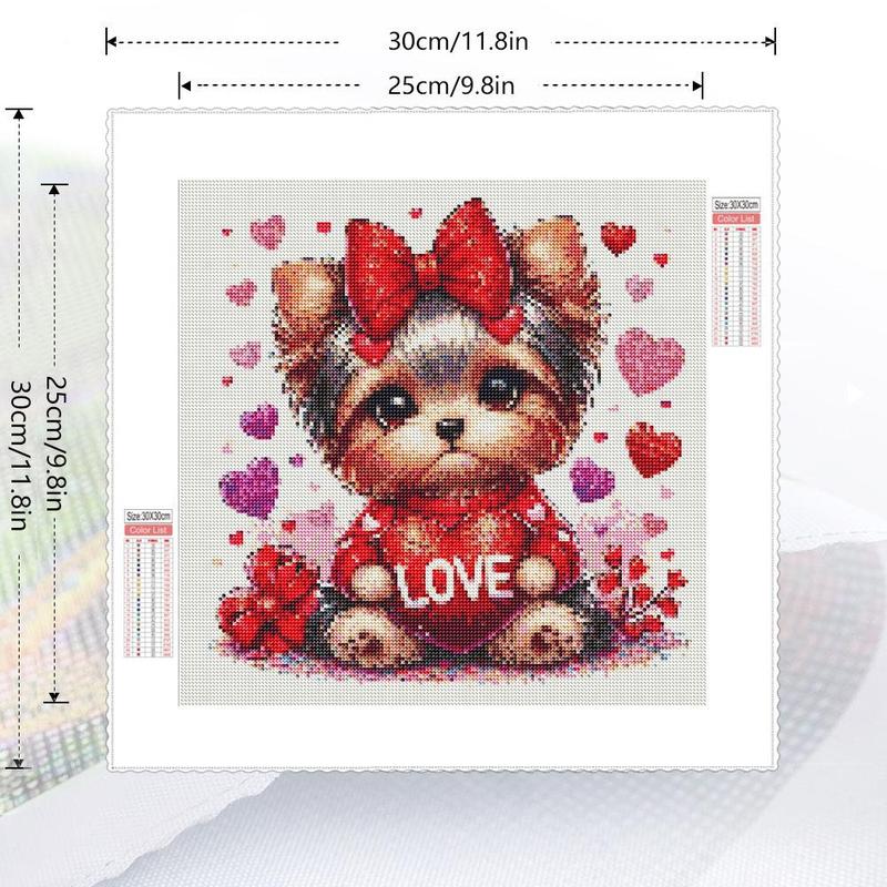 Cartoon Dog Pattern DIY Diamond Arts Colorful Painting Kit without Frame, DIY Decorative Art Picture for Beginner, Wall Art Decor for Home Living Room