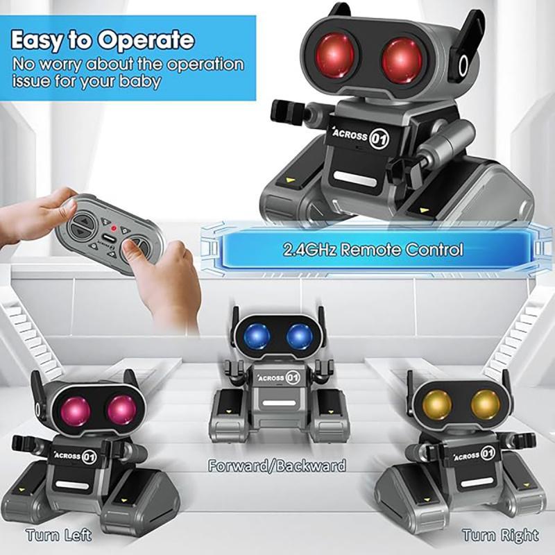 Remote Control Robot Toy, Rechargeable Robot Toy with LED Light, Dancing Robot Toy with Music, Electric Toy for Boys & Girls