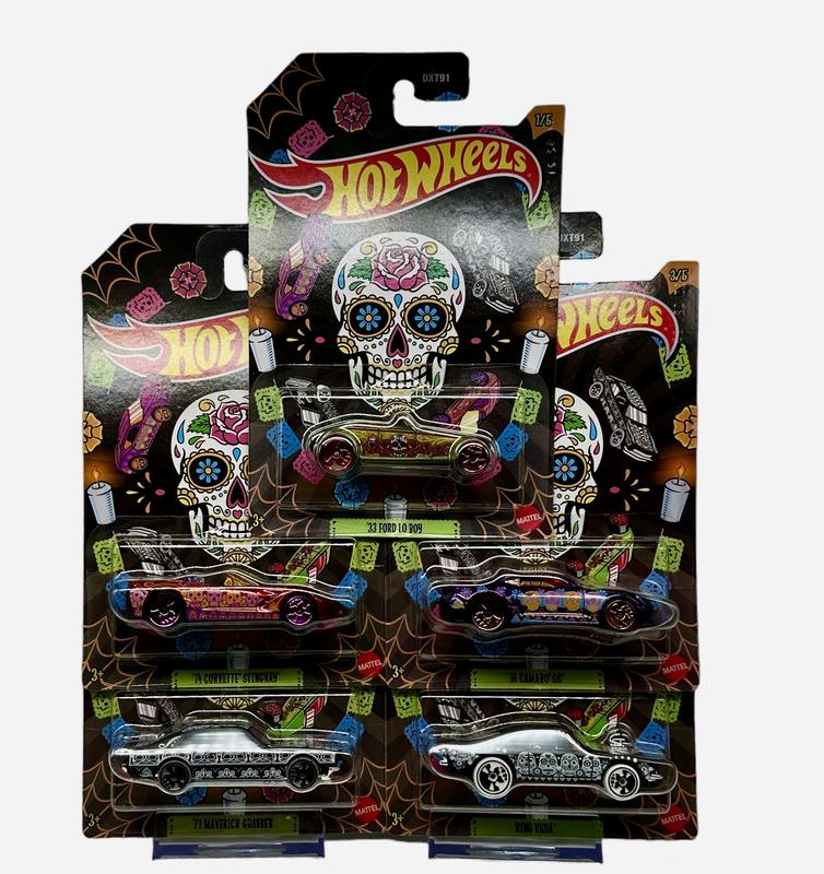 Hot Wheels Día de Muertos Day of Dead - 2023 5-Car Collection 1:64 Scale Diecast Models