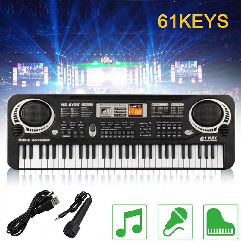 Multifunctional Kids' 61-Key Electronic Piano Keyboard, Music keyboard With Microphone, Record & Playback Function - Gift for Beginner