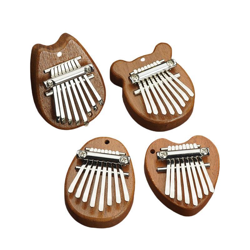 8-key Wooden Mini Thumb Piano, 1 Count Portable Finger Playing Instrument, Pendant Gift for Music Enthusiasts, Musical Instrument & Accessories