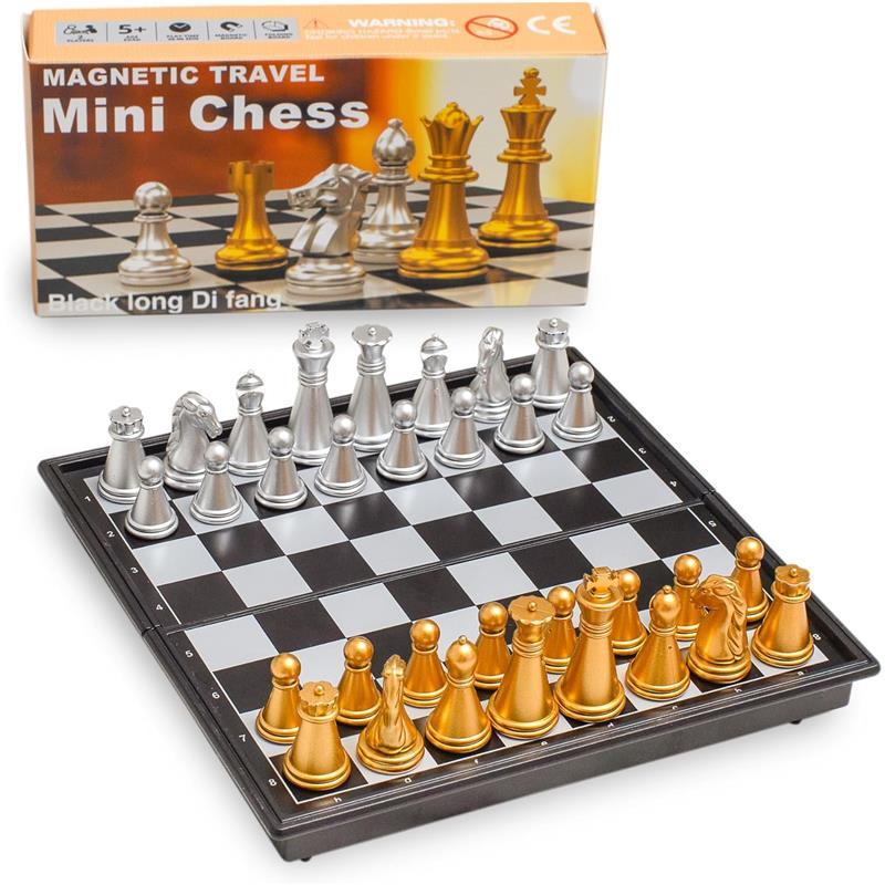 Travel magnetic chess mini set (5 inches)-compact, foldable, educational board game