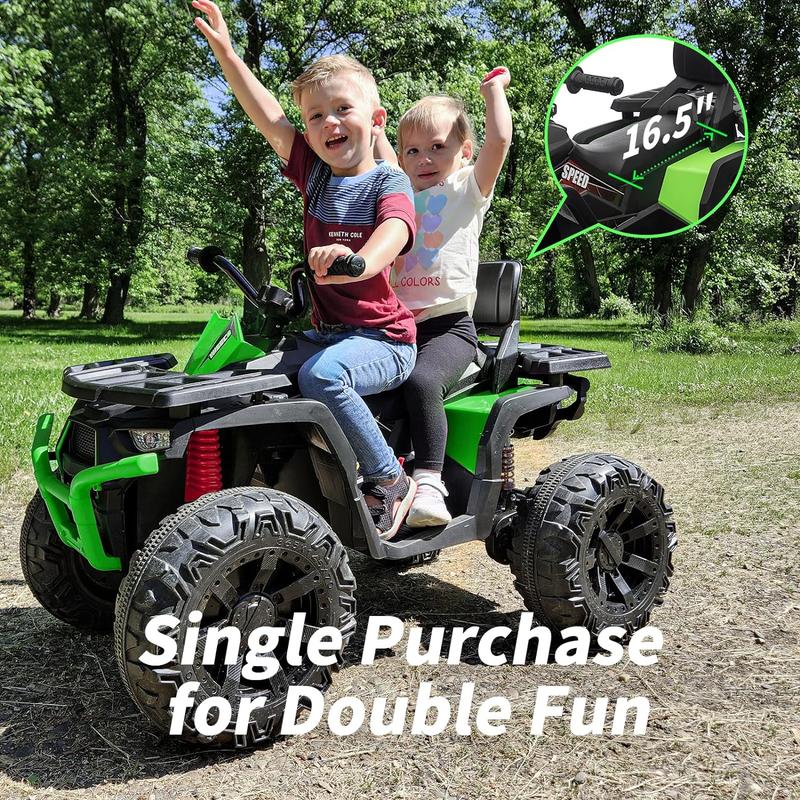 Hikiddo Kids ATV 4 Wheeler, 24V Ride On Toy for Big Kids with 400W Motor, 2 Seater