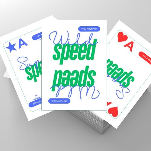 Super Speed Card Game - 90-Card Deck with 2 Blue Suits & 10 Wild Speed Cards - Fast-paced Fun for Family Game Nights