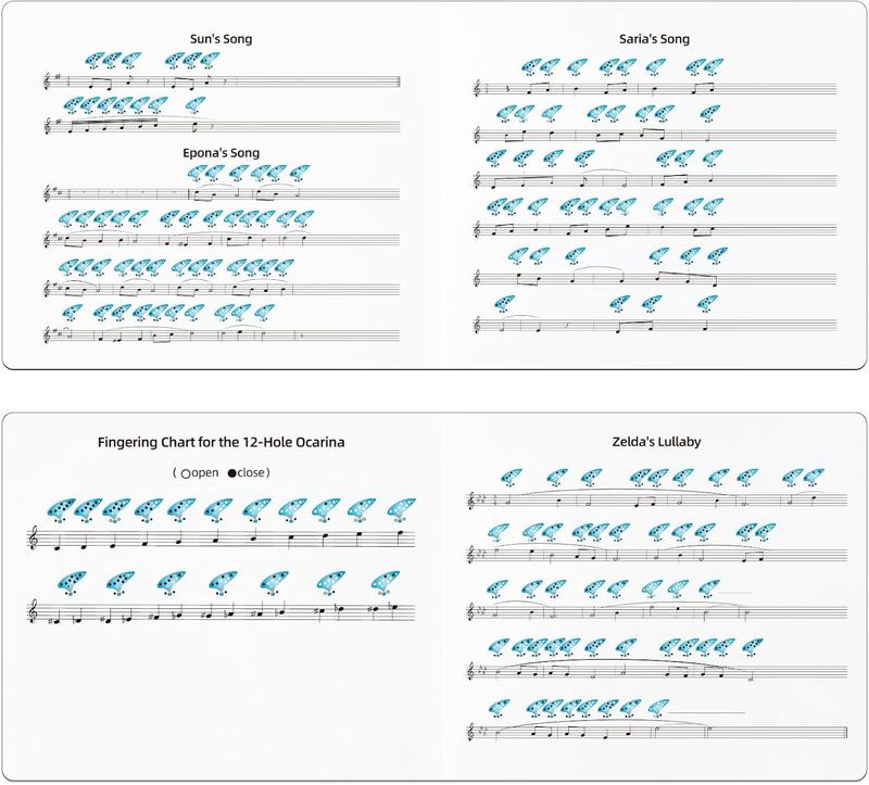 Ohuhu Zelda Ocarina with Song Book (Songs From the Legend of Zelda), 12 Hole Alto C Zelda Ocarinas Play by Link Triforce Gift for Zelda Fans with Display Stand Protective Bag