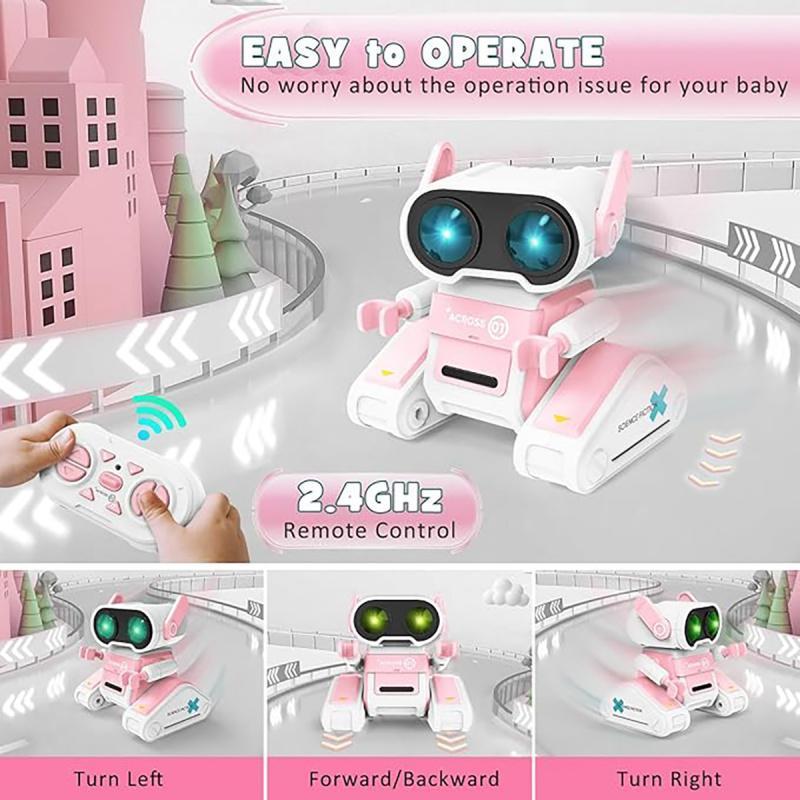 Remote Control Robot Toy, Rechargeable Robot Toy with LED Light, Dancing Robot Toy with Music, Electric Toy for Boys & Girls