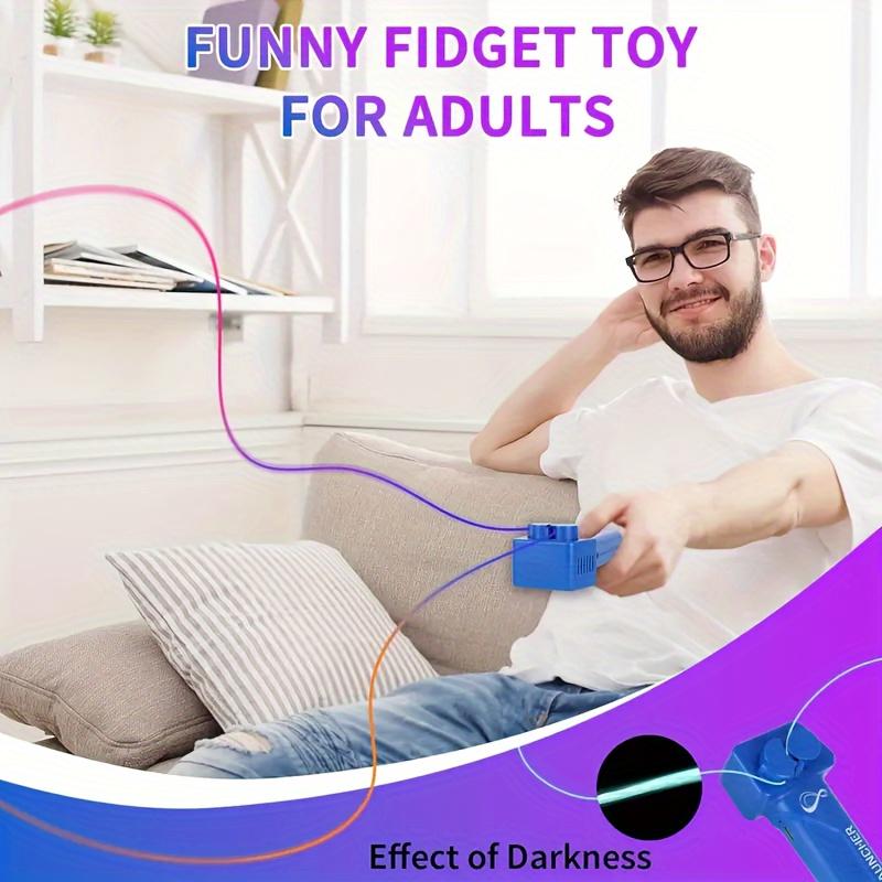 Glow-in-the-Dark Rechargeable String Shooter - Handheld Electric Rope Launcher, Perfect for Parties & Novelty Gifts, Mixed Colors