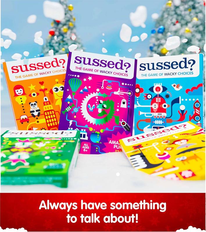 SUSSED The Wacky ‘What Would You Do?’ Social Card Game - Kids Stocking Stuffer & Family Travel Game - Fun & Easy to Play - All Ages 7 and Up - Oddball Orange Deck