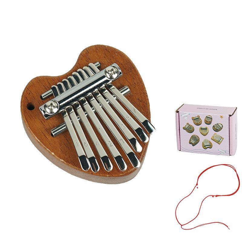 8-key Wooden Mini Thumb Piano, 1 Count Portable Finger Playing Instrument, Pendant Gift for Music Enthusiasts, Musical Instrument & Accessories