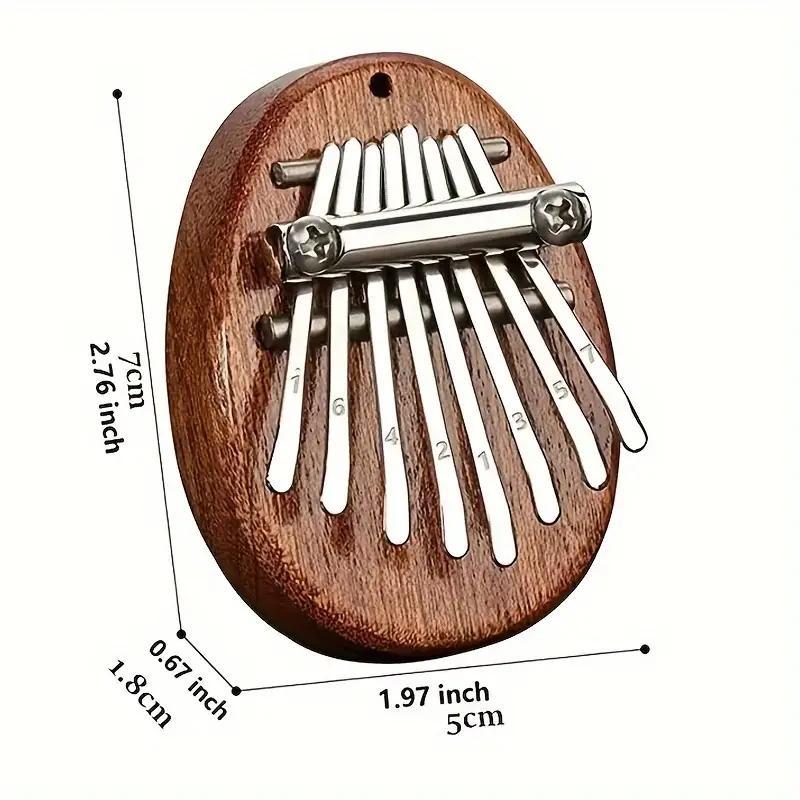 8-key Wooden Mini Thumb Piano, 1 Count Portable Finger Playing Instrument, Pendant Gift for Music Enthusiasts, Musical Instrument & Accessories