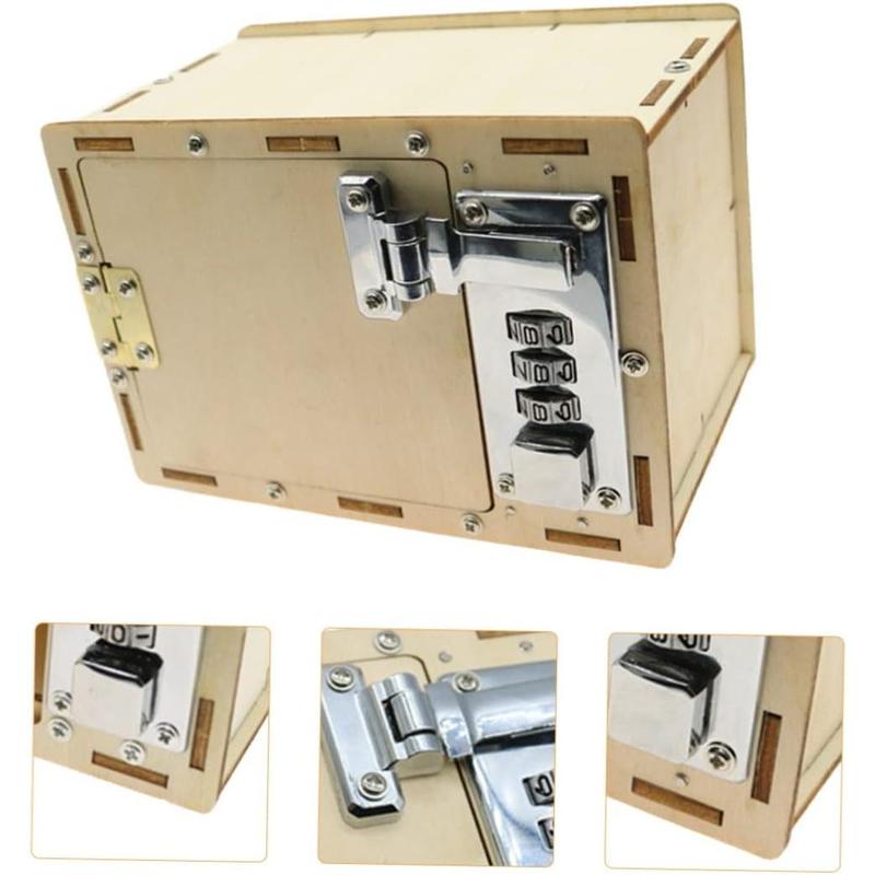 1 Set Box Mechanical Lockbox Wood Case Toy Lockbox Making Tool Lockbox DIY Making Material Wooden Password Case Toy ,Suitable Christmas Gifts