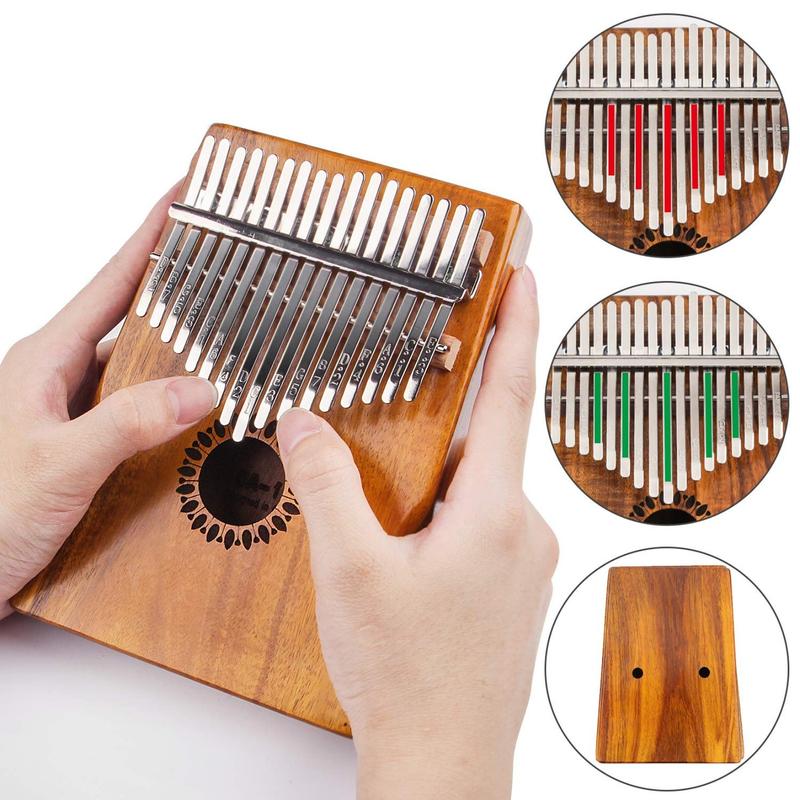 Kalimba Thumb Piano 17 Keys, Portable Mbira Finger Piano Gifts for Kids and Adults Beginners (Wood)