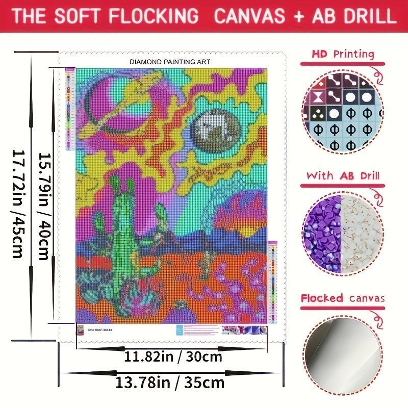 5D Diamond Painting without Frame Kit, Moon & Desert Pattern DIY Paint with Artificial Diamonds for Home Wall Craft Decoration