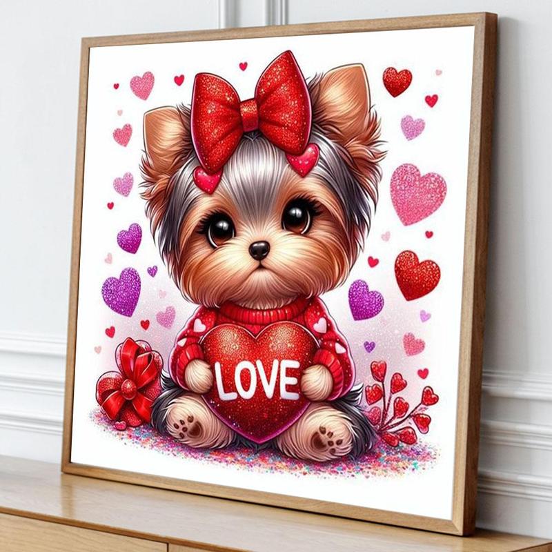 Cartoon Dog Pattern DIY Diamond Arts Colorful Painting Kit without Frame, DIY Decorative Art Picture for Beginner, Wall Art Decor for Home Living Room