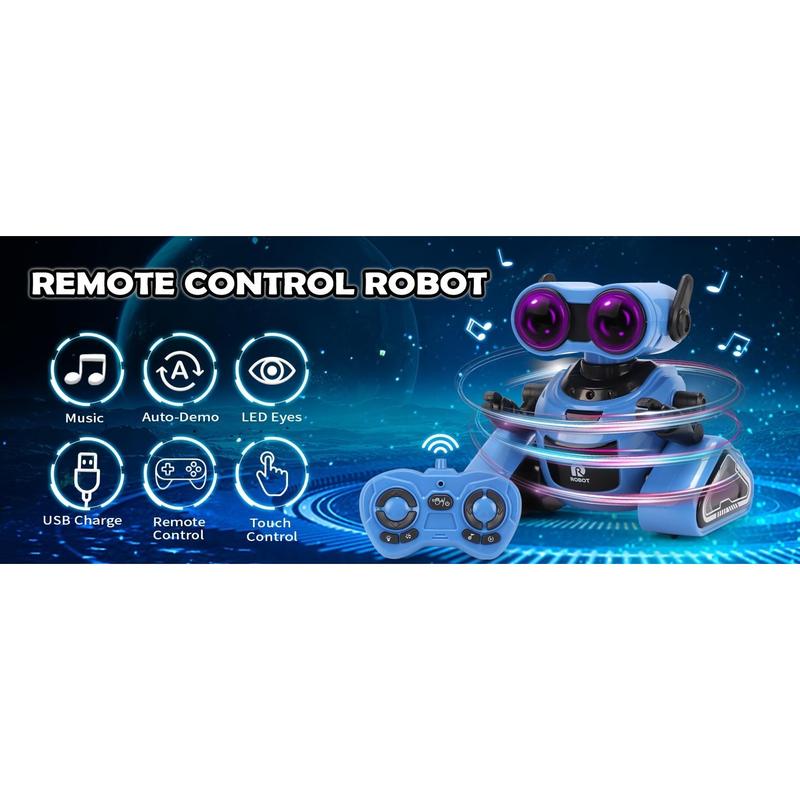 RC Robot Toys STEM Remote Control Robot with Dance, Music, LED Eyes, Interactive Functions for Kids Toddlers Boys Girls 3 4 5 6 Years Old control car