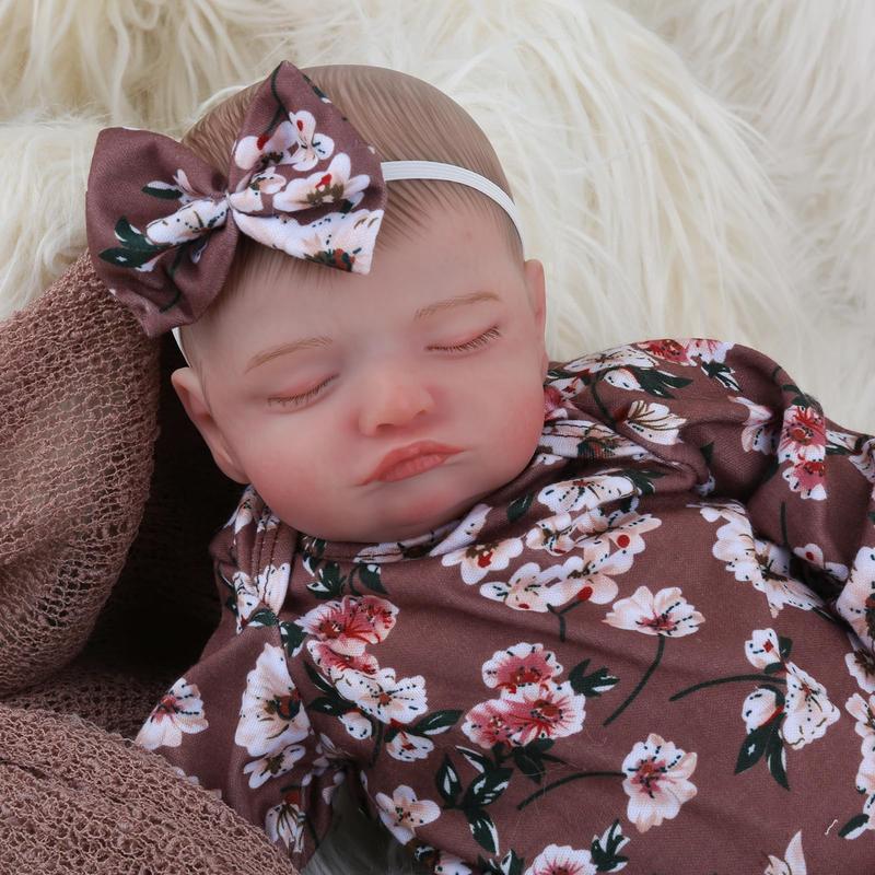 Wooroy Baby Doll_ 18 inches Ella with Cloth Body Doll_ Realistic Newborn Baby Doll, Perfect Birthday Gift, Girl Gift, Birthday Gift, Big Sister Gift, Christmas Gift