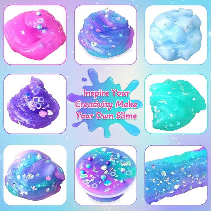 Christmas gift Slime Kit for Girls DIY Slime Making Kit with Glitter Add Ins Foam Jelly Cubes Slime Christmas Birthday