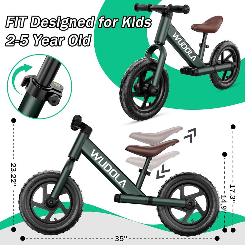 Green Toddler Balance Bike – Tool-Free Assembly, Adjustable Seat, No Pedals, Perfect for Boys & Girls Ages 2-5