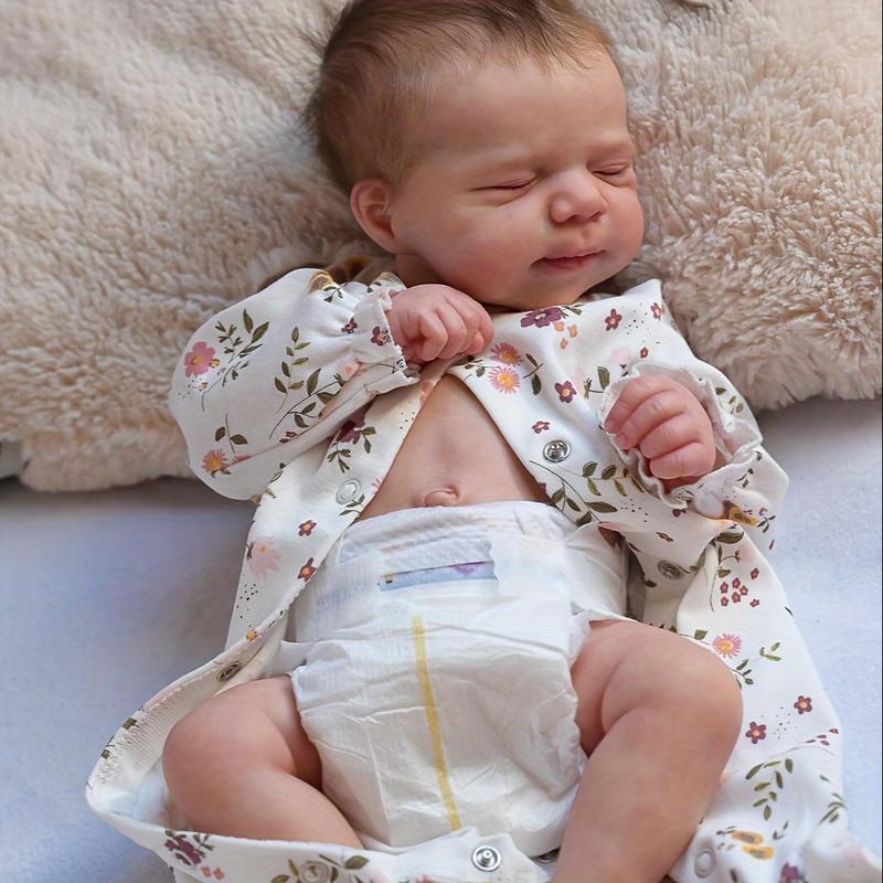 Newborn Baby Dolls-Full Vinyl Body Handrooted Hair Reborn Doll-Soft Touch 3D Hand Painted Skin-Real Lifelike Sleeping Baby Girl- Christmas  Birthday Gifts Halloween Christmas Gifts