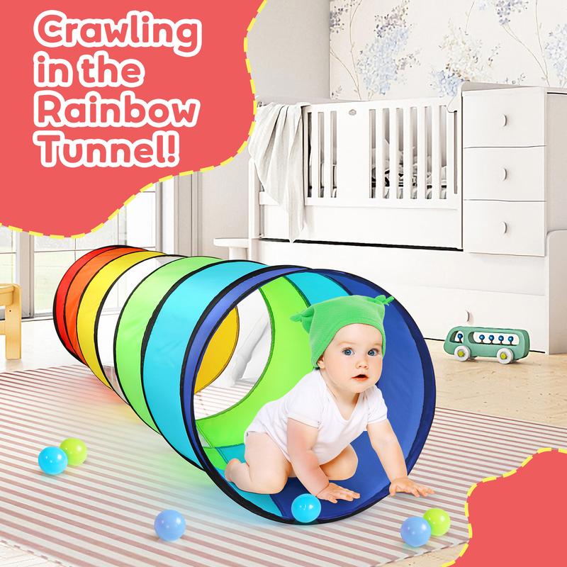 Colorful Play Tunnel for Kids - 1.75m Long, 46cm Diameter - Perfect for Indoor and Outdoor Fun!