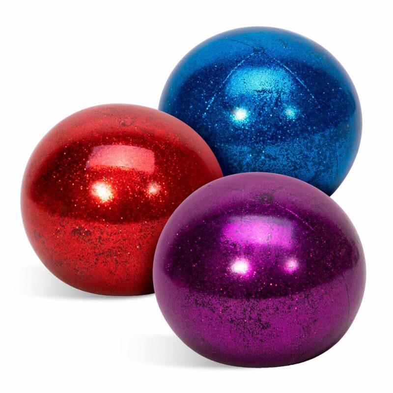 Nee-Doh Schylling Stardust Shimmer Groovy Glob! Squishy, Squeezy, Stretchy Stress Balls Blue, Red & Purple Complete Gift Set Party Bundle - 3 Pack