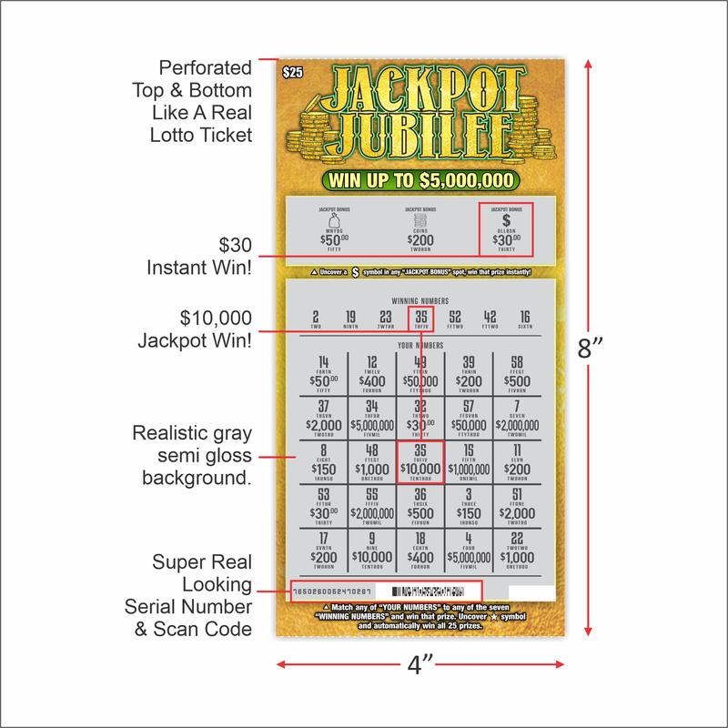 Prank Gag Lottery Tickets - 8 Total Tickets, 4 of Each Winning Ticket Design, These Scratch Off Cards Look Super Real Like A Real Scratcher Joke Lotto Ticket, Win 10,000 or $50,000