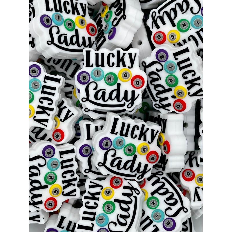 Lucky Lady Silicone Focal Beads | Bingo Beads | Silicone Focal Beads | Colorful Beads | Bead Shop | DIY Craft | DIY Supplies