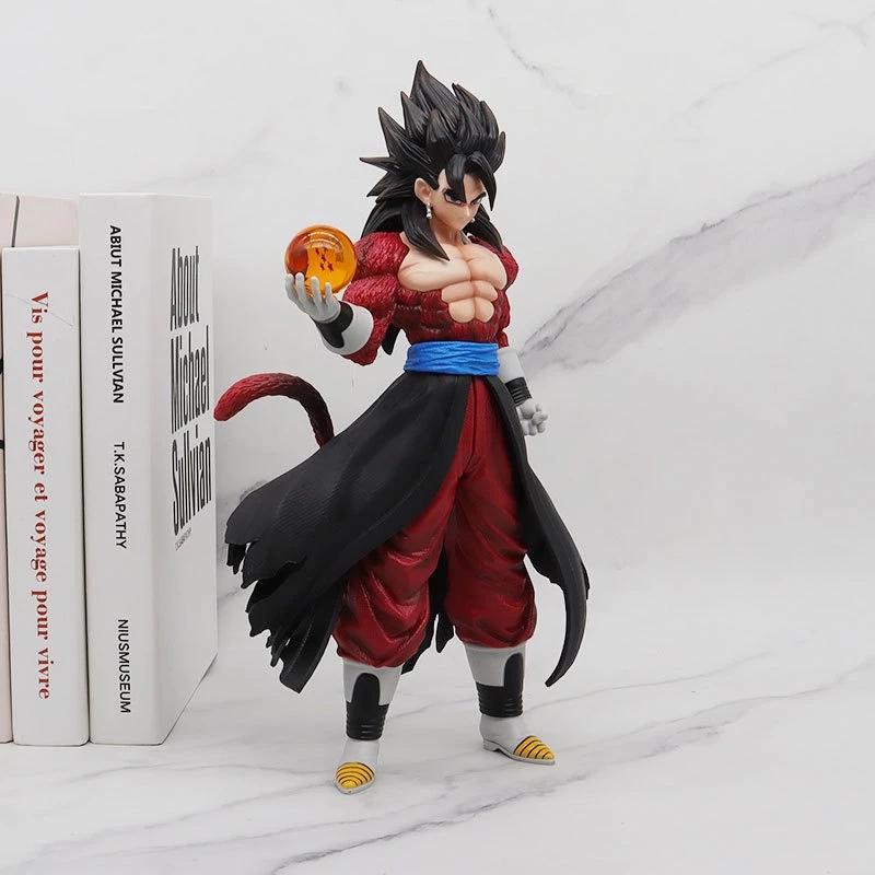 Vegeto Super Saiyan 4 Figurine Vegeto holding Dragon Ball Anime Dragon Ball in 7 Dragon Balls 29cm high, desk decoration, gift for relatives who like to collect models