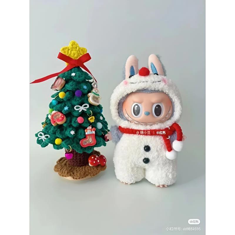 (Real photo) Labubu Christmas crochet handmade set by Labubuu Store - Suitable as a gift