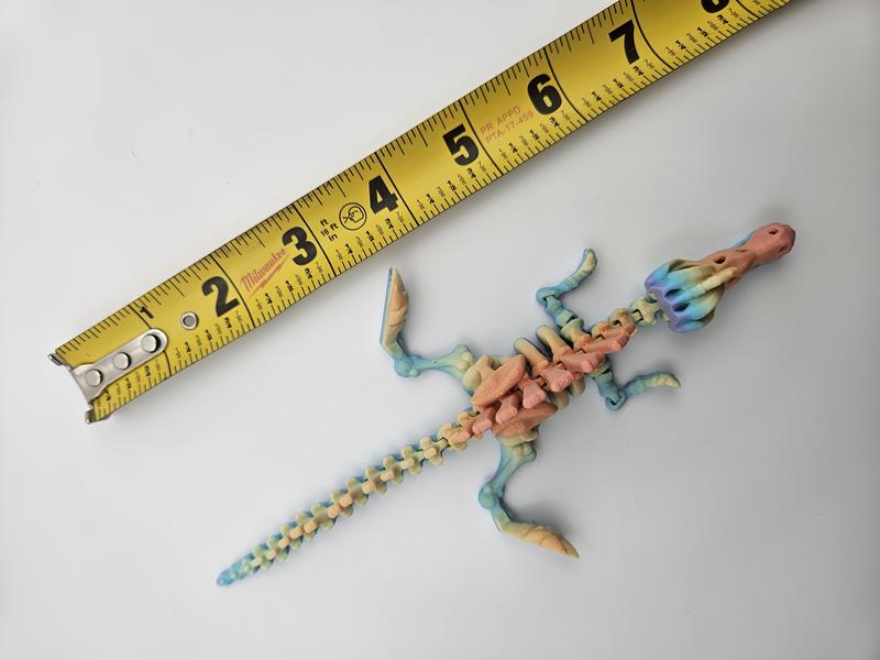 Rainbow Skeleton Spinosaurus | 3D Printed Articulating Figurine Great Gift and Desk Figure