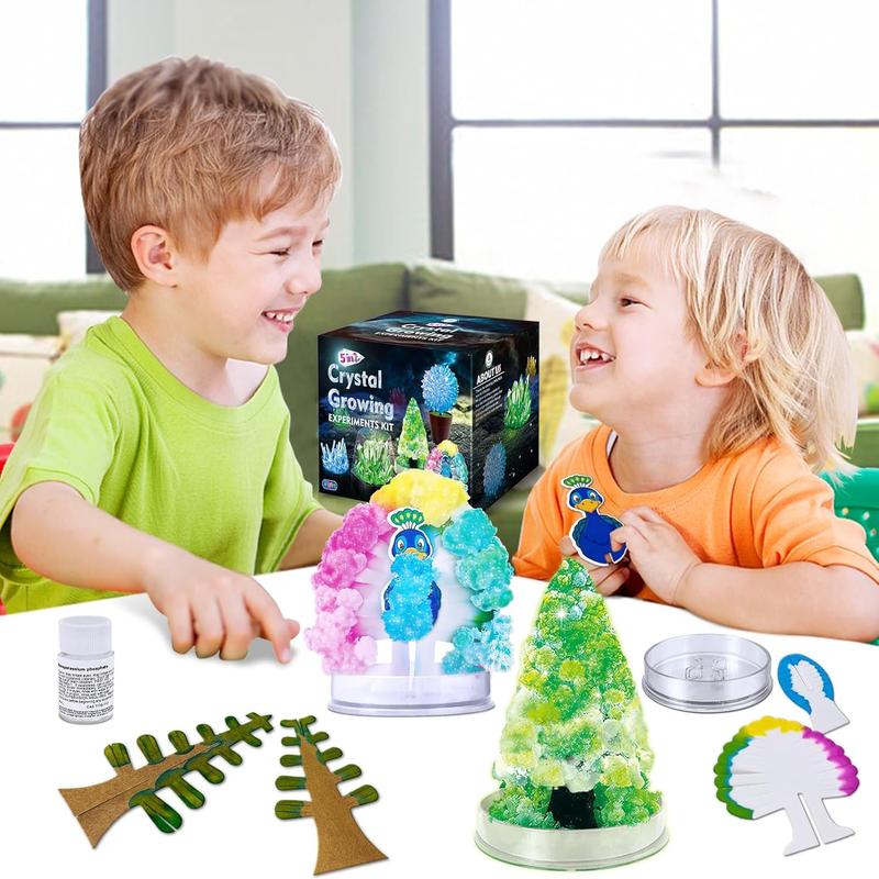 Christmas gift for kids Crystal Growing Experiment Science Kits for Kids,  Educational Toys Gifts Idea for Boys Girls, Grow 5 Vibrant Crystals Making Kit