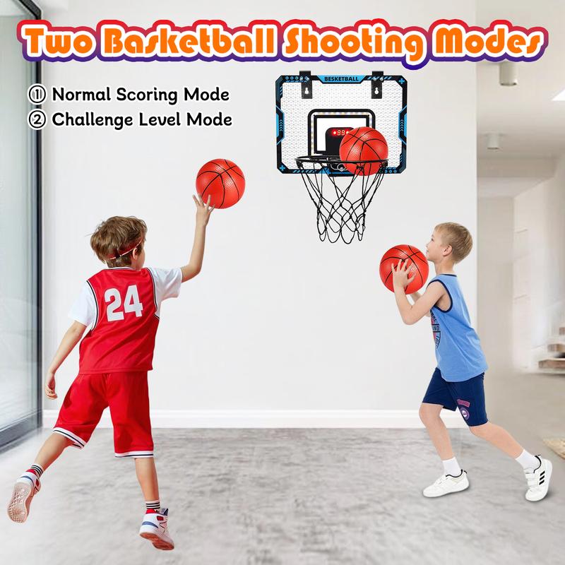 Indoor Mini Basketball Hoop for Kids with Electronic Scoreboard & 3 Balls - Birthday Christmas Gifts for Ages 5-12