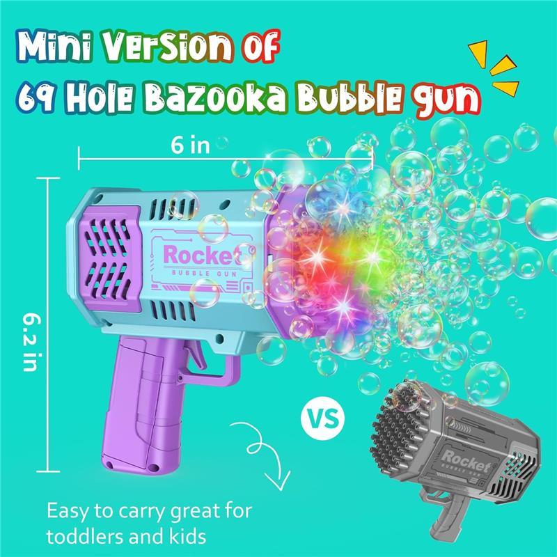 Bubble Machine Gun Mini Bubble Gun for Toddlers, Bubble Maker Blower Toys with Lights,4000+ Bubbles Per Minute for Boys Girls Toddlers Outdoor Indoor Birthday Wedding Party (Blue) (purplepurple)