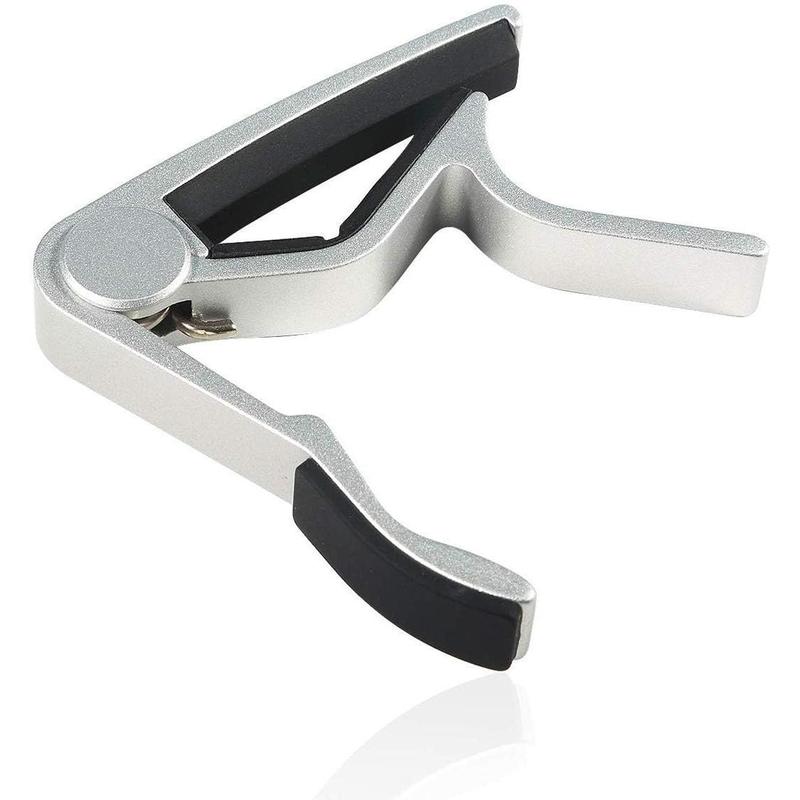 Guitar capo for 6 String Steel Acoustic and Electric Guitars with 5 Picks for Free,Silver